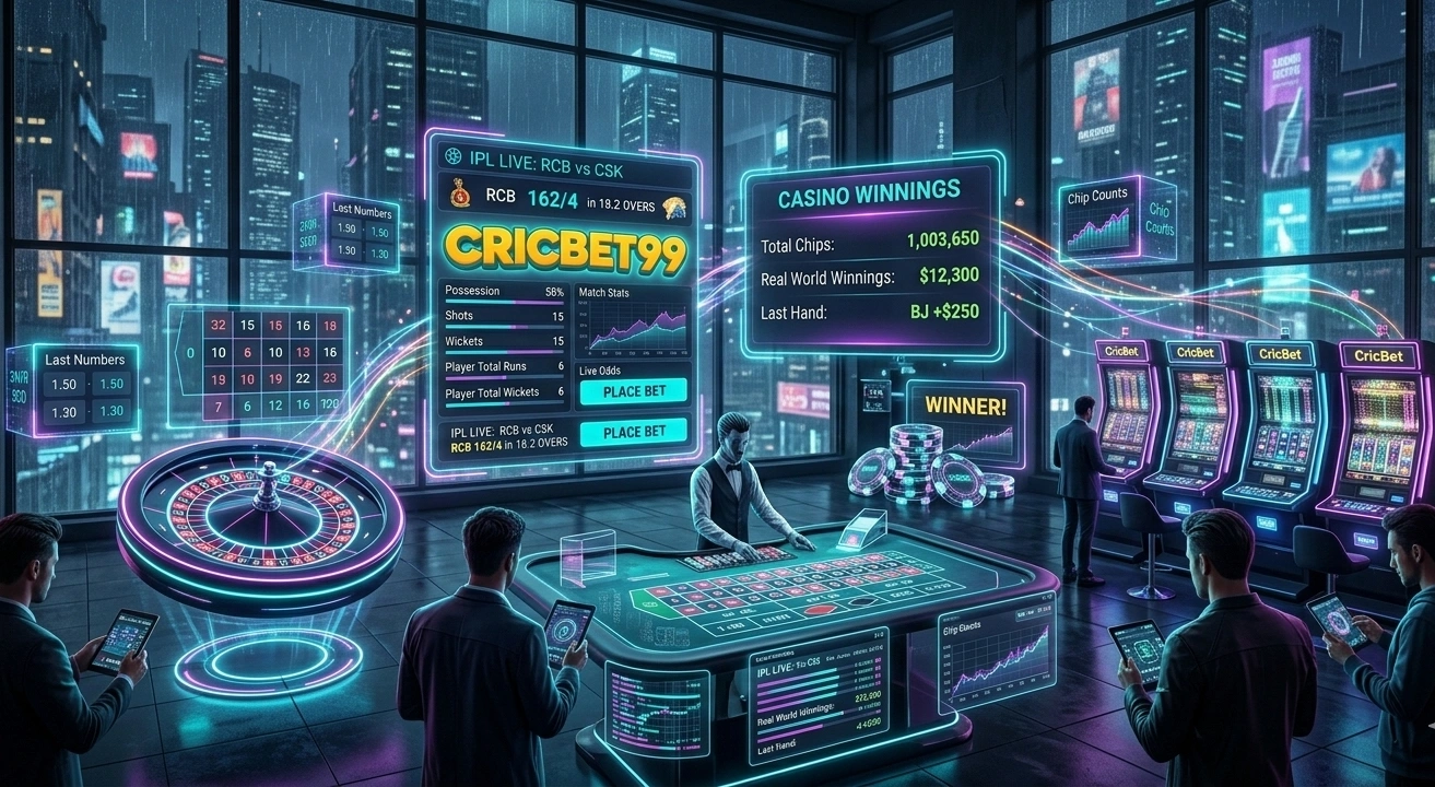 Online casino games with live roulette blackjack and slot machines on Cricbet99